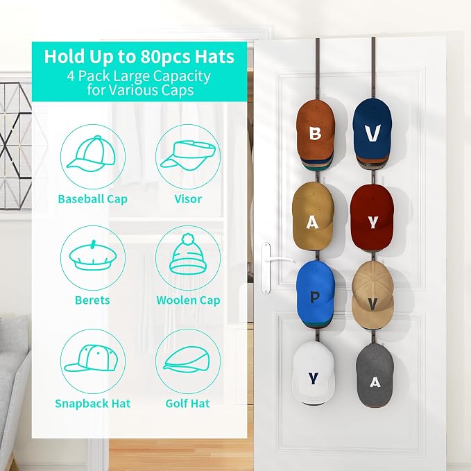 HapiRm Over Door Hat Rack - Image 2