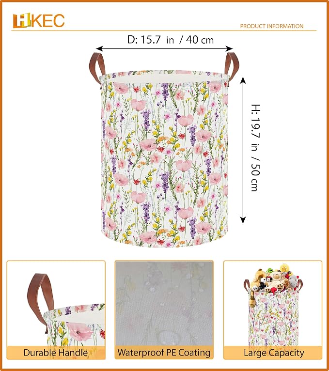 19.7" Laundry Basket, Dirty Clothes Hamper, Waterproof Storage Bin, Room Decor - Image 6