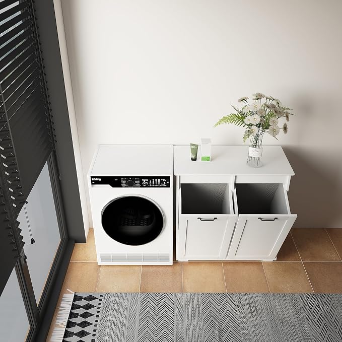 KEIKI Double Tilt Out Laundry Hamper Cabinet, - Image 4