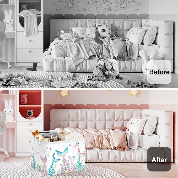 Fantasy Princess Laundry Hamper Colorful Large Storage Basket Collapsible - Image 2