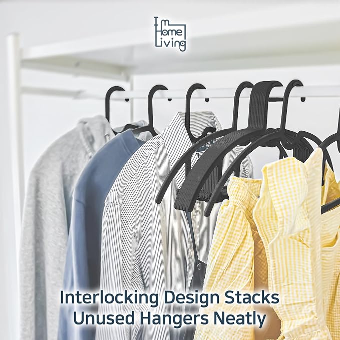 15" Compact Slim & Slimlink Interlocking Clothes Hangers, Space-Saving - Image 4