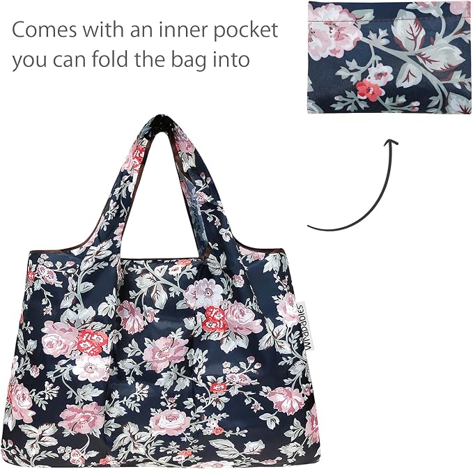 allydrew Large Foldable Tote Nylon Reusable Grocery Bag - Image 5