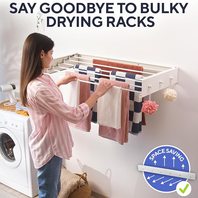 Foldable Wall Mounted Drying Rack 40 inch - Image 2