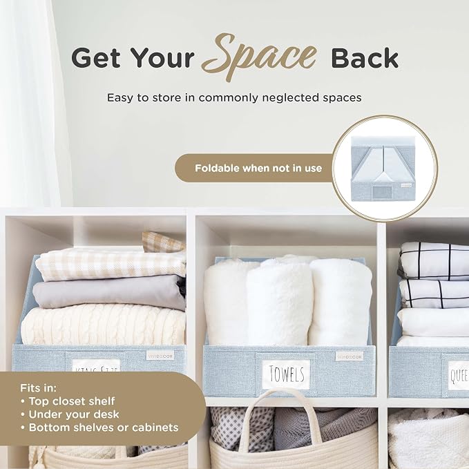 Trapezoid Storage Bins – 12"x12"x10"x 4" Closet Shelf Organizer & Baskets - Image 7