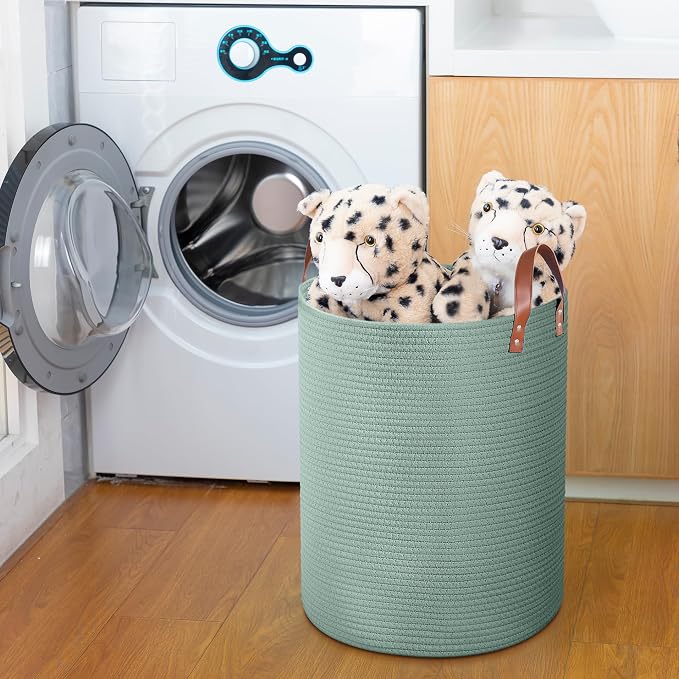 80L Large Rope Basket, Woven Rope Storage Hamper - Image 5