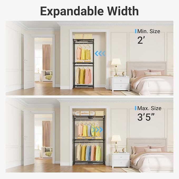 VIPEK X1 Expandable Clothes Rack Heavy Duty Adjustable from 2' to 3'5" - Image 2