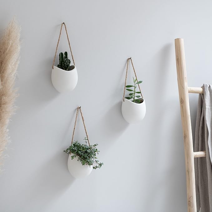 Kazai. Wall Planters -Ellie- | Hanging Ceramic Plant Pots 3 Pieces | Wall - Image 4