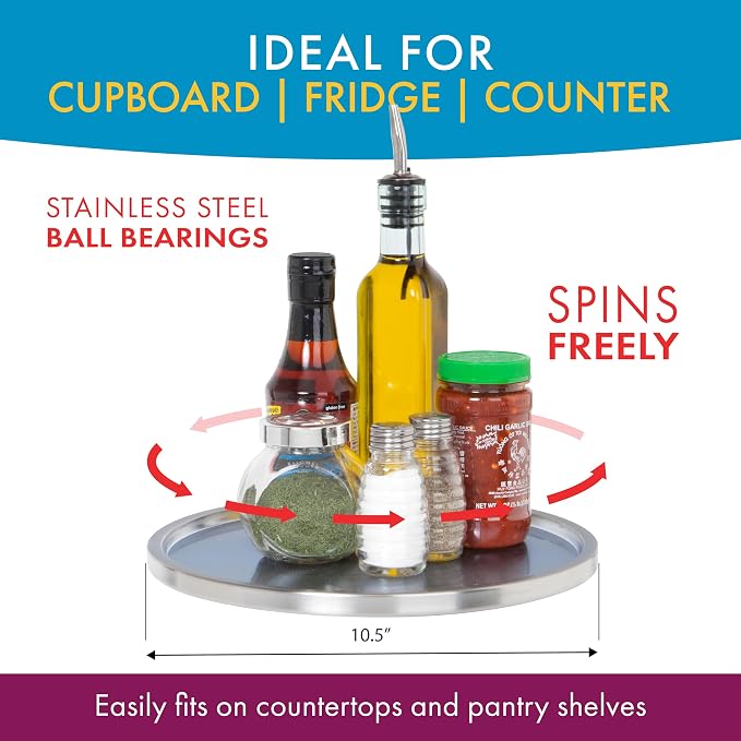 Dial Industries Lazy Susan Stainless Steel Turntable Organizer - Image 2