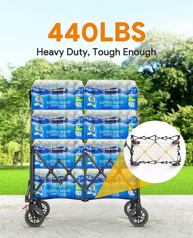 Collapsible Foldable Wagons, 440lbs Weight Capacity Beach Wagon - Image 4