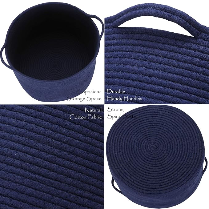 Sea Team Medium Size Cotton Rope Woven Storage Basket - Image 5