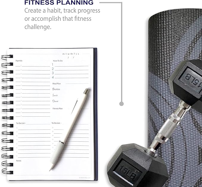 Daily Planner Undated, Hourly Agenda, Food and Fitness Plan, Daily To Do List - Image 5