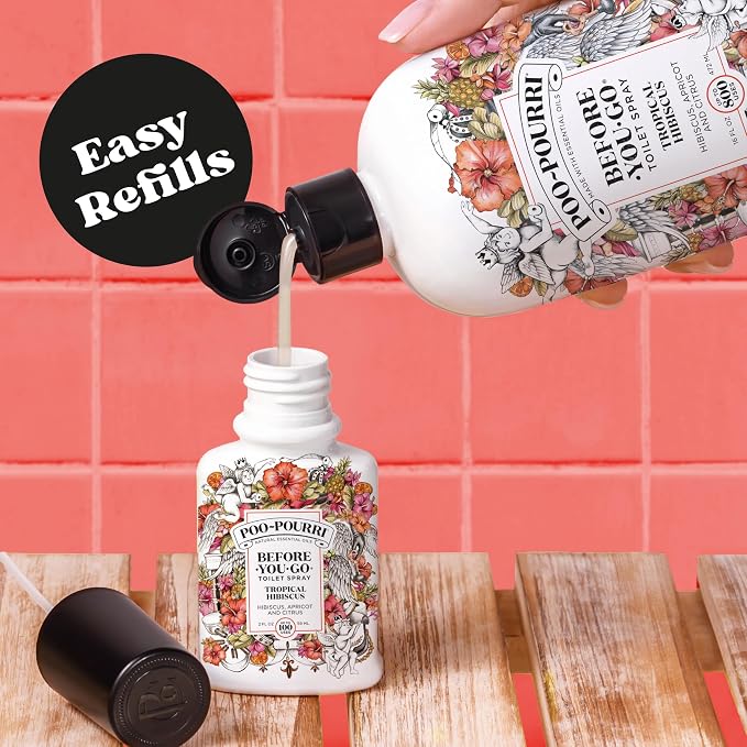 Poo-Pourri Before-You-Go Toilet Spray Refill, Tropical Hibiscus, 16 Fl Oz - Image 3