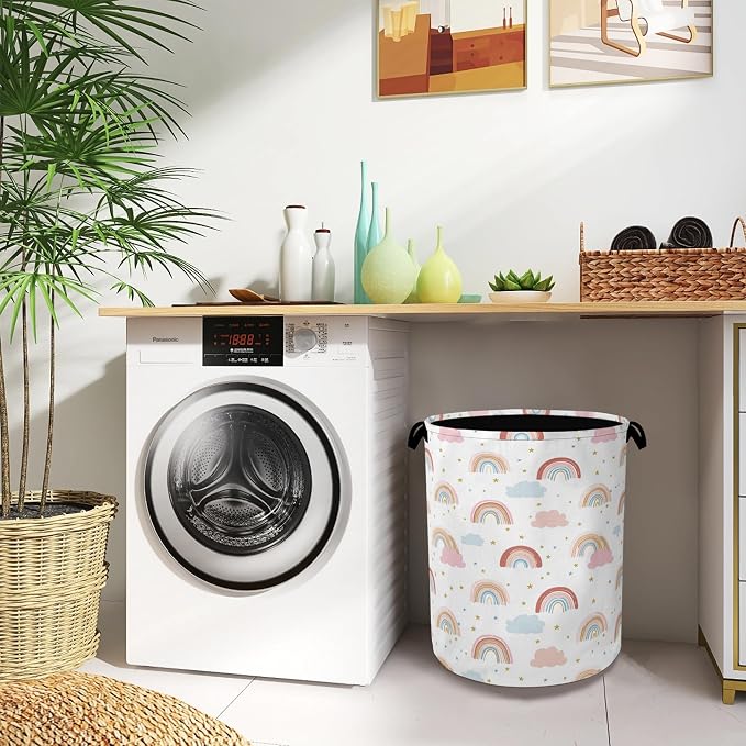 Rainbow Laundry Hamper, Stars Dirty Clothes Laundry Basket - Image 8