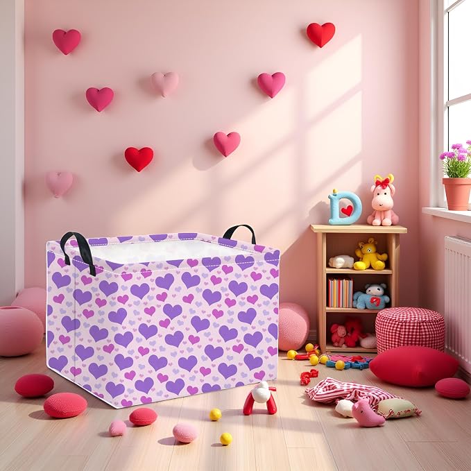 Rectangular Valentines Basket for Women Girls Storage Bin Organizer Box Shelf - Image 4