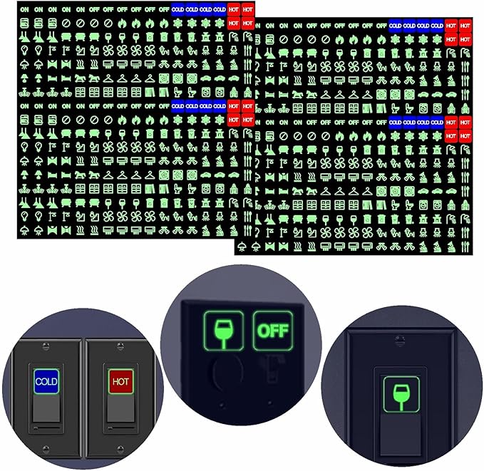 578PCS Light Switch Labels Decals Glow in the Dark Stickers by Unknown