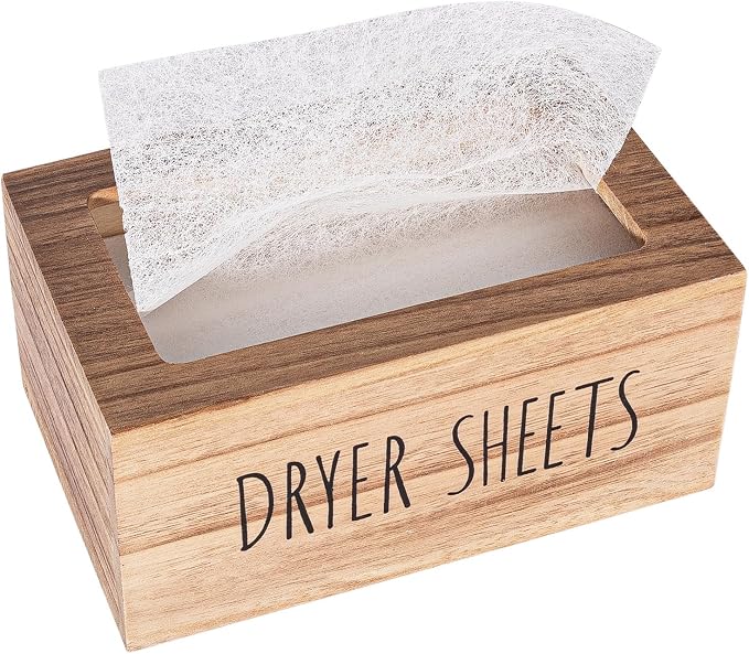 zoocatia Laundry Room Decor Dryer Sheet Container Wood Detergent Dispenser - Image 8