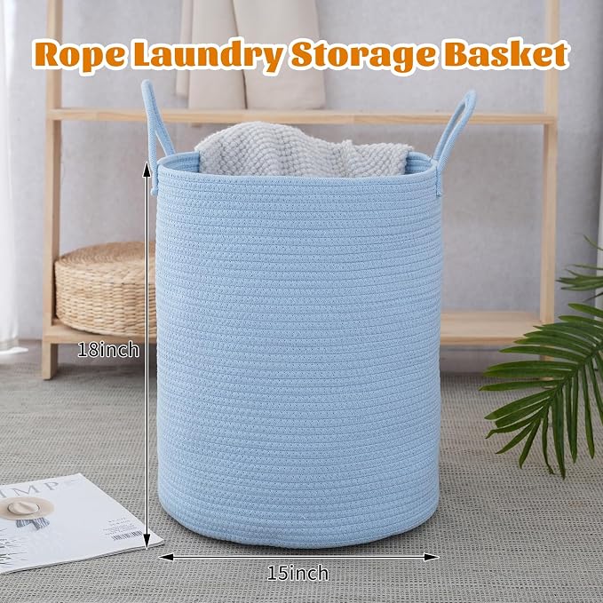 Woven Basket Nursery Laundry Hamper - Image 2