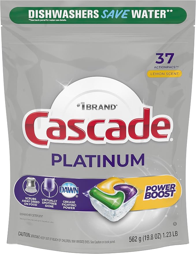 Cascade Platinum Power Boost Dishwasher Pods, Dishwasher Detergent, Dishwasher by Cascade