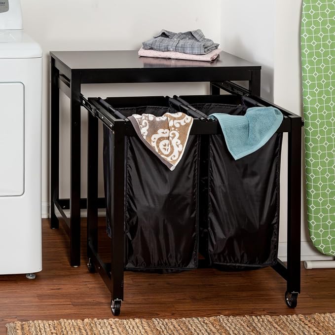 Honey-Can-Do Double Sorter Folding Table SRT-03571 Black 19 by 32-Inch - Image 2