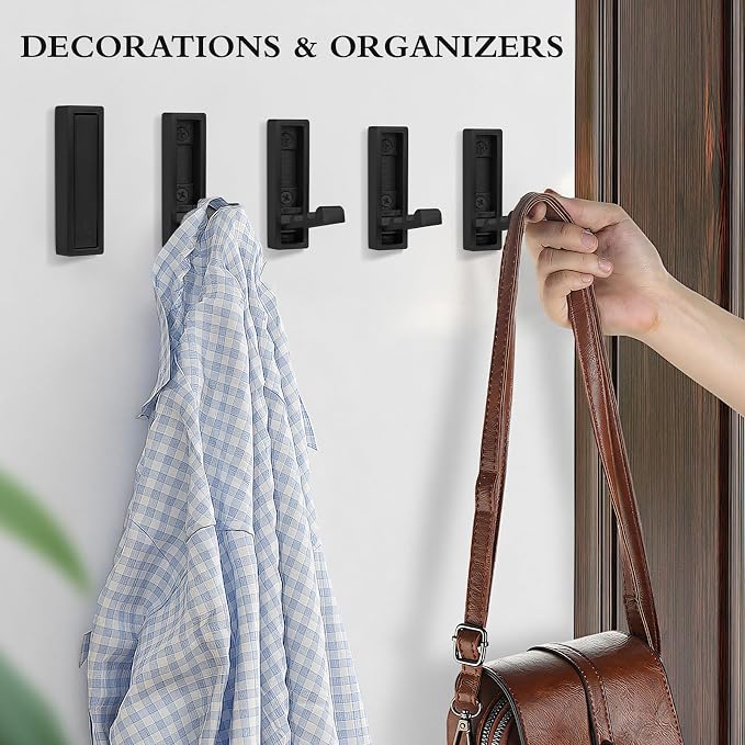5PCS Heavy Duty Folding Coat Hooks - Image 3