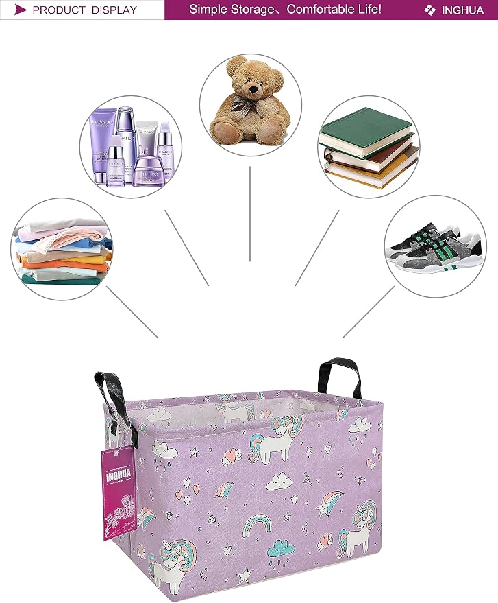 Rectangular Storage Basket Fabric Organizer Bin - Image 3