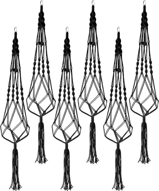 Sorbus Macrame Plant Hanger Indoor Outdoor Hanging Plant Pots Cotton Rope - Image 3