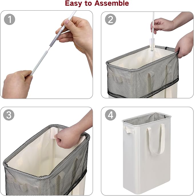 efluky Slim Laundry Basket, Narrow Laundry Hamper - Image 6