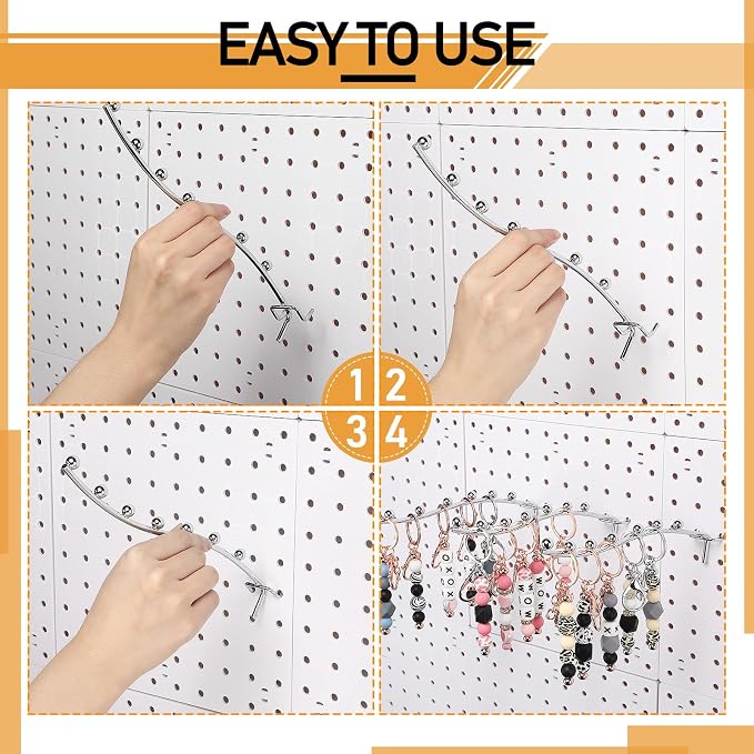 20 Pcs Peg Board Waterfall Hook Shelving Hooks Metal 7 Station Pegboard Display - Image 6