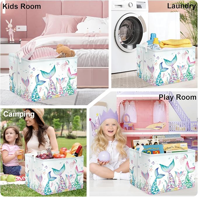 Fantasy Princess Laundry Hamper Colorful Large Storage Basket Collapsible - Image 7