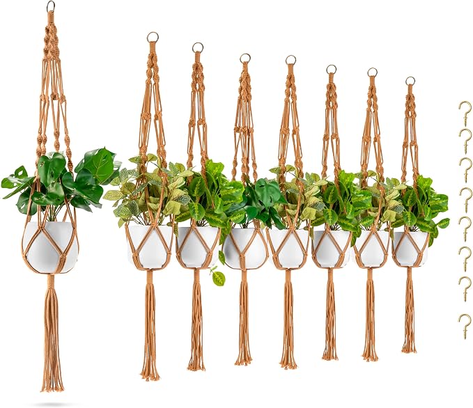 Sorbus Macrame Plant Hanger Indoor Outdoor Hanging Plant Pots Cotton Rope by Sorbus