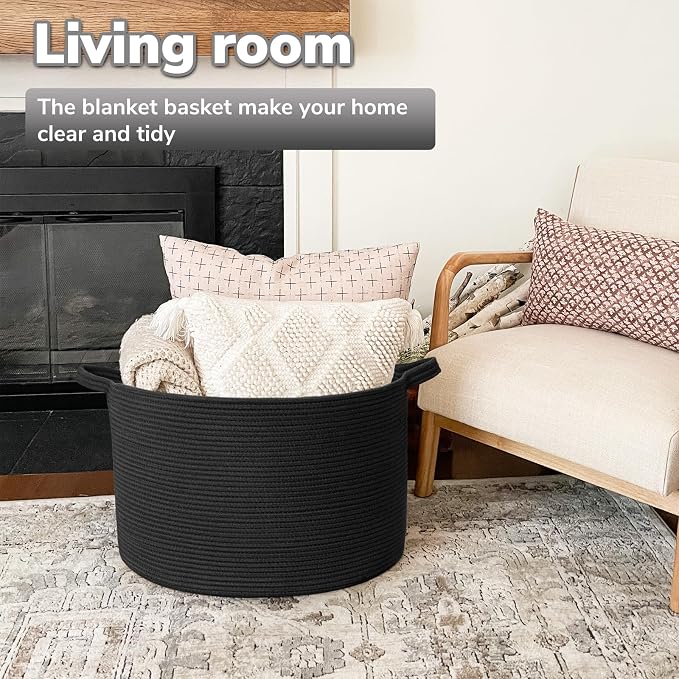 Goodpick Large Blanket Basket, Kids Toy Storage Organizer Bins - Image 2