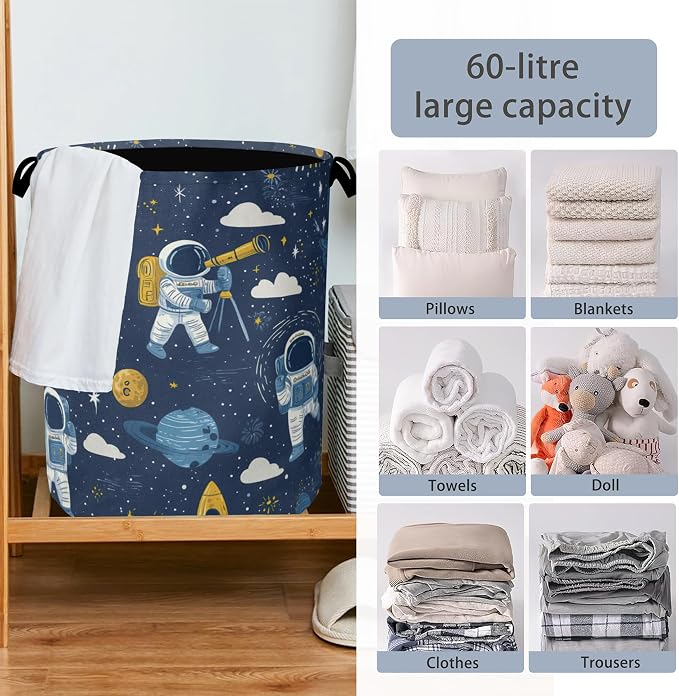 Astronaut Laundry Basket, Rocket Planet Foldable - Image 6