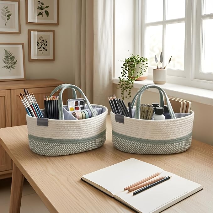 DECOMOMO Baby Caddy Organizer, Diaper Caddy Basket, Baby Baskets - Image 7