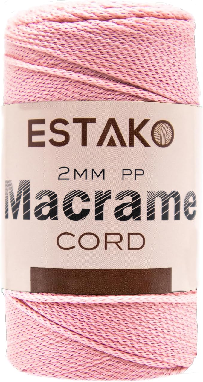 Estako 2 mm PP Polyester Macrame Cord 100% Polypropylene Perfect Supplies by Estako