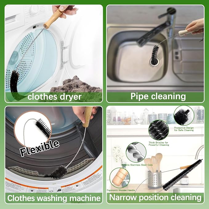 Cleaning Brush Set for Washing Machine, Shower & Kitchen - Image 2