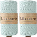 2 Rolls of Cotton Macrame Cord, 3mm x 100m, 3 Strand Twisted, Macrame Rope by Likeecords