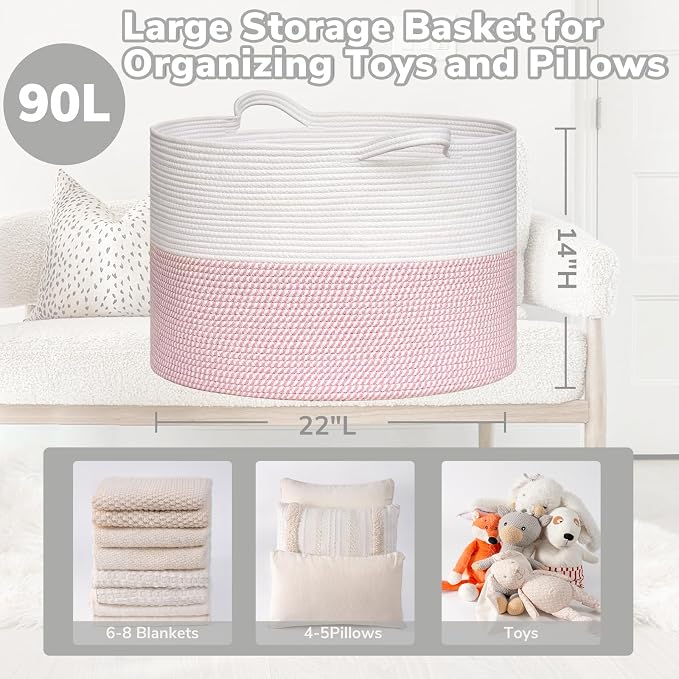 Goodpick Large Storage Basket 22'' x 14'', Baby Basket - Image 3