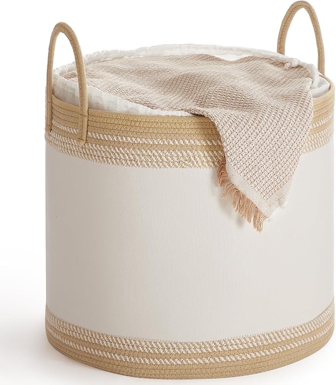 SONGMICS Laundry Hamper, Cotton Rope Laundry Basket by SONGMICSbySONGMICSHOME