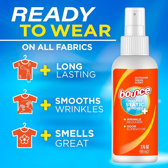 Bounce Anti Static Spray, 3 in 1 Instant Anti Static Spray & Instant Wrinkle - Image 3