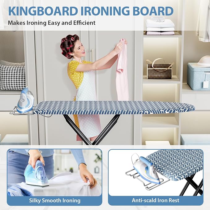 KINGBOARD Foldable Ironing Board Full Size, Iron and Ironing Board Set Standard - Image 5