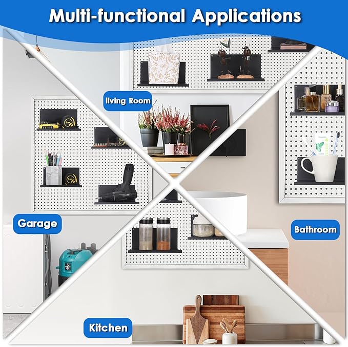 Kokone Magnetic Pegboard Shelves 6 Pack Small Pegboard Shelf - Image 7