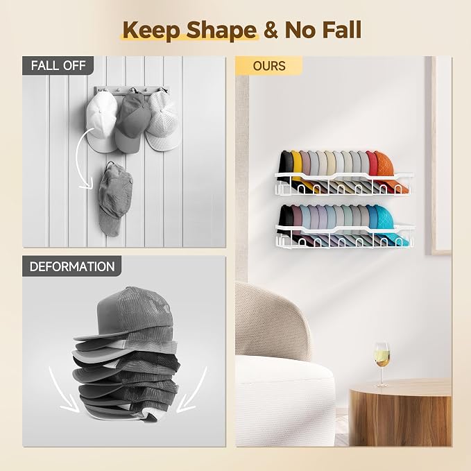 Nicetree Hat Racks for Baseball Caps Wall - Image 3