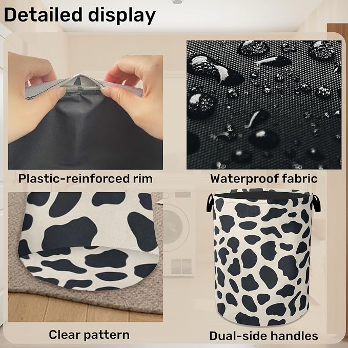 Cow Pattern Laundry Basket - Image 5