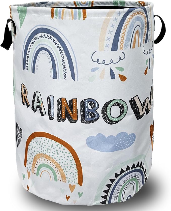 Cute Boho Rainbow Laundry Basket Foldable by SELIONLIKN