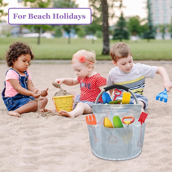 17L Portable Shower Caddy with Handle, Foldable Cleaning Supply Caddy in PVC - Image 6