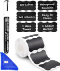 Chalkboard Labels Roll for Jars 220pcs Wavy Shape by Kempshott%C2%AE