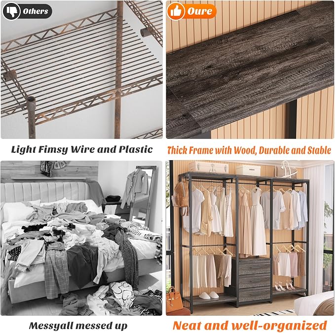 Aheaplus Garment Rack Heavy Duty Clothes Rack - Image 5