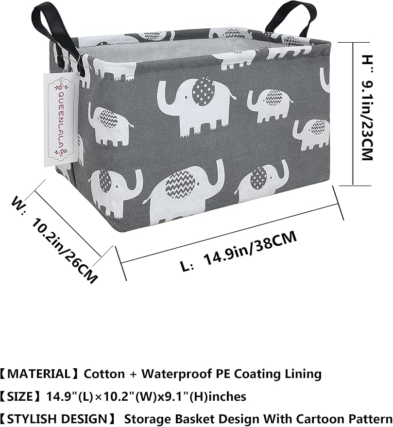 QUEENLALA Rectangular Laundry Hamper/Foldable Nursery Laundry Basket - Image 2