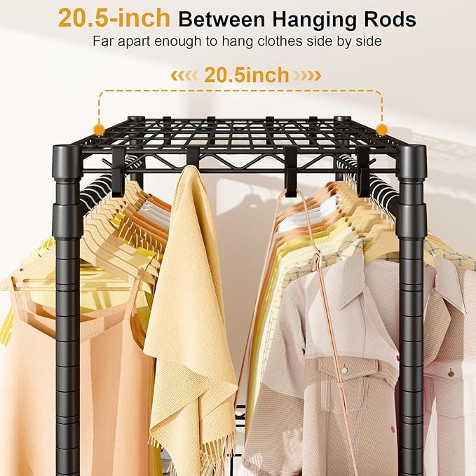 P5 Rolling Clothes Rack Heavy Duty, Clothing Racks - Image 4