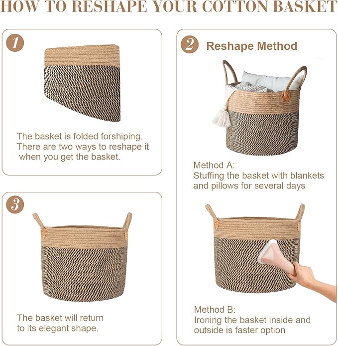 Jute Laundry Hamper Large Woven Rope Storage Basket - Image 6